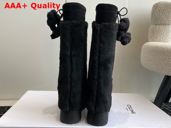 Celine High Boots in Black Suede and Shearling Replica