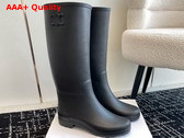 Celine High Celine Rain Boots in Natural Rubber Black Replica