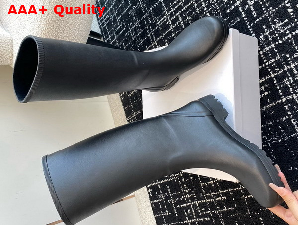 Celine High Celine Rain Boots in Natural Rubber Black Replica