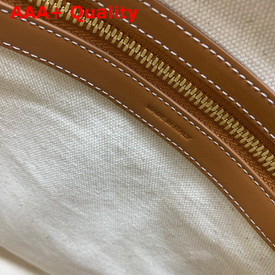 Celine Horizontal Cabas Celine in Canvas with Celine Print and Calfskin Natural Tan Replica