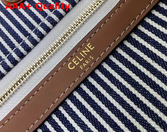Celine Horizontal Cabas Celine in Stripe Canvas and Calfskin Replica