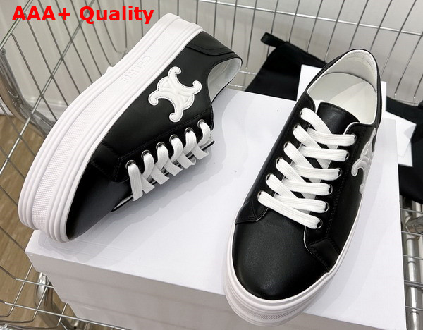 Celine Jane Low Lace Up Sneaker in Black Calfskin Replica