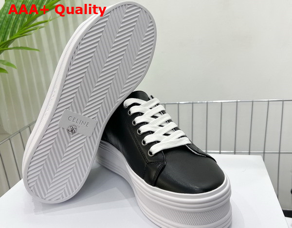 Celine Jane Low Lace Up Sneaker in Black Calfskin Replica