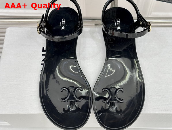 Celine Jelly Bay Sandal in Eco Certified PVC Black Replica