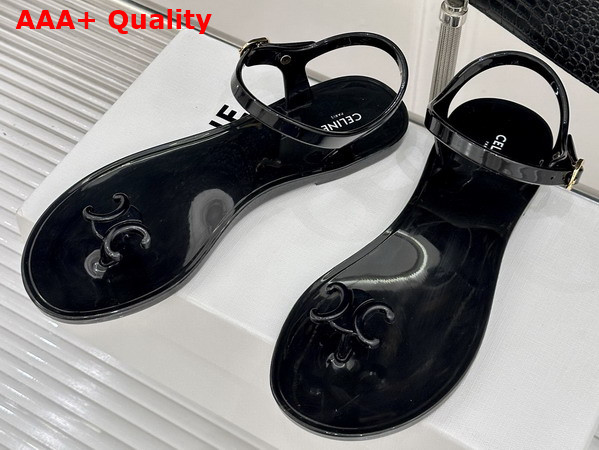 Celine Jelly Bay Sandal in Eco Certified PVC Black Replica