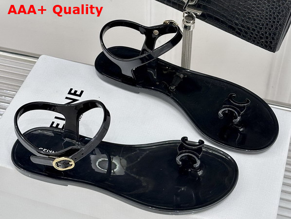 Celine Jelly Bay Sandal in Eco Certified PVC Black Replica