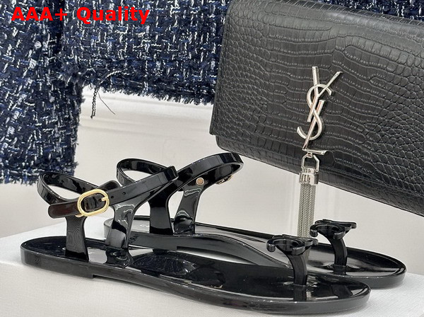 Celine Jelly Bay Sandal in Eco Certified PVC Black Replica