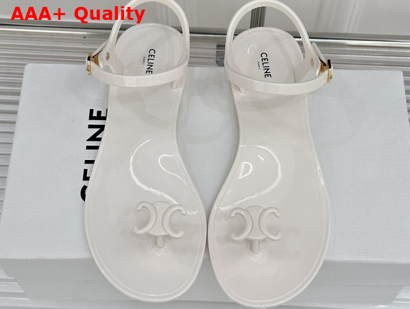 Celine Jelly Bay Sandal in Eco Certified PVC Chalk Replica