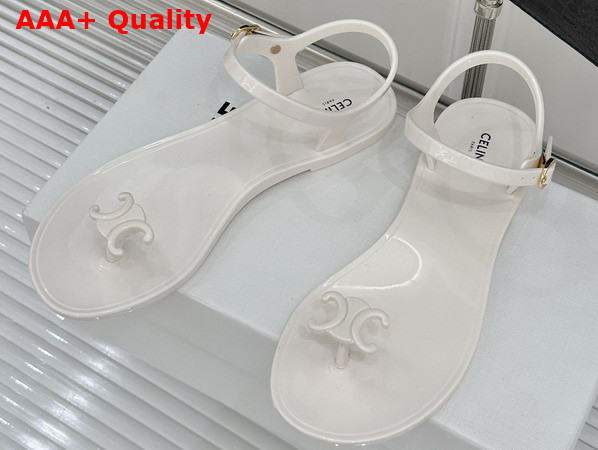Celine Jelly Bay Sandal in Eco Certified PVC Chalk Replica