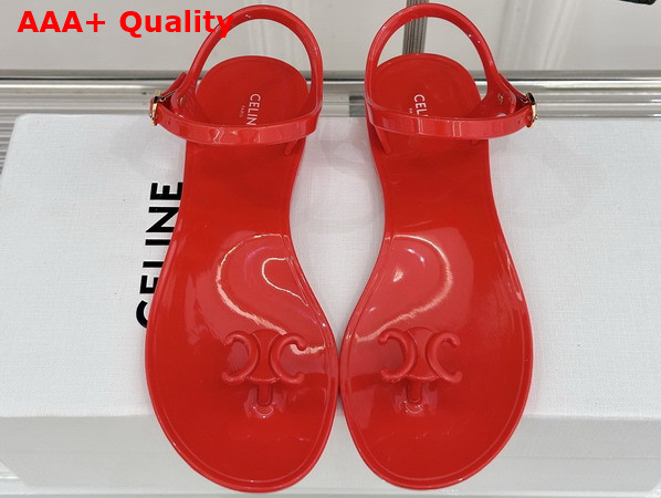 Celine Jelly Bay Sandal in Eco Certified PVC Ultra Red Replica