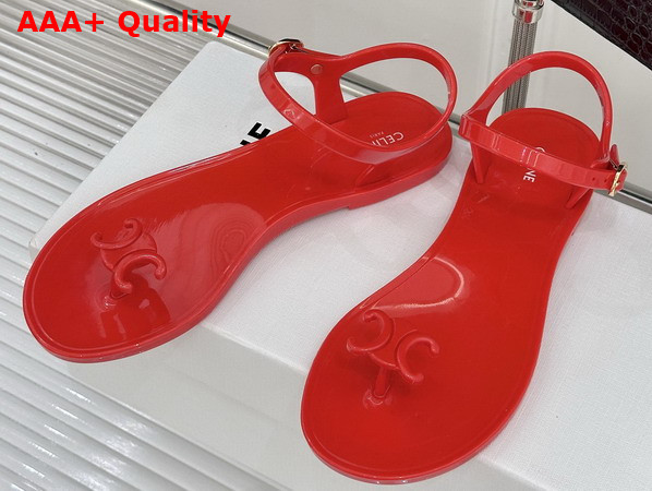Celine Jelly Bay Sandal in Eco Certified PVC Ultra Red Replica