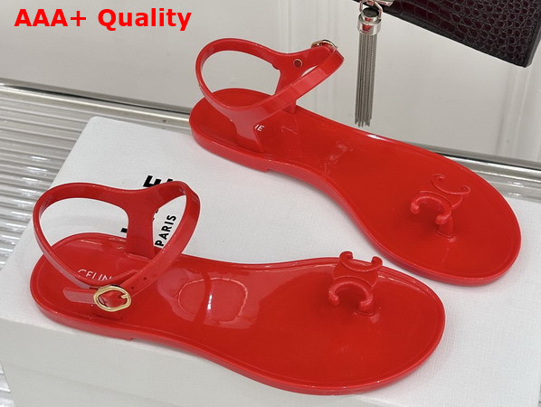 Celine Jelly Bay Sandal in Eco Certified PVC Ultra Red Replica