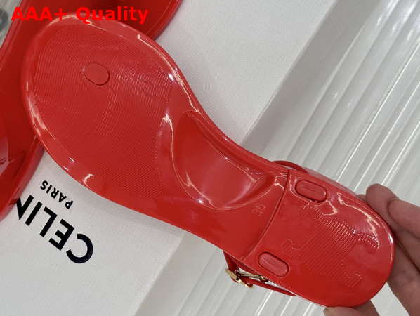 Celine Jelly Bay Sandal in Eco Certified PVC Ultra Red Replica