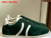 Celine Jogger Low Lace Up Sneaker with Triomphe in Suede Calfskin and Calfskin Bottle Green Replica