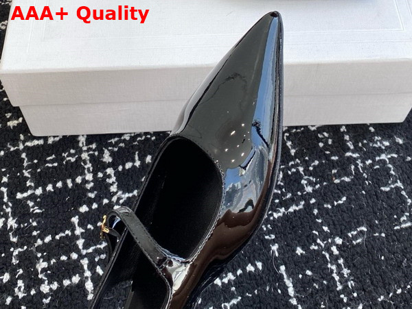 Celine Judy Flat Slingback in Black Patent Calfskin Replica