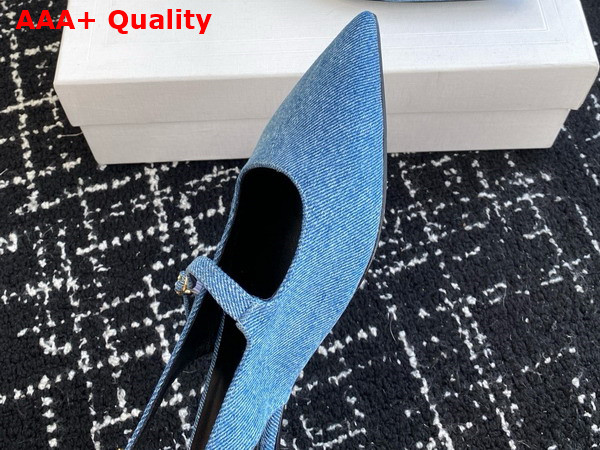 Celine Judy Flat Slingback in Blue Denim Replica