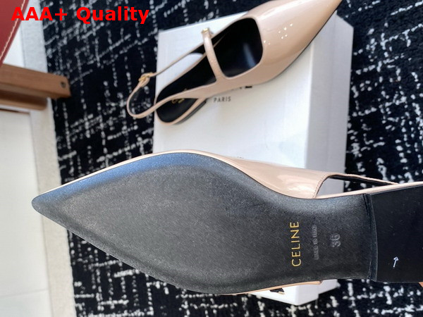 Celine Judy Flat Slingback in Blush Patent Calfskin Replica