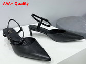 Celine Kitten Triomphe in Black Lizard Effect Calfskin Replica