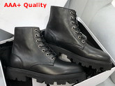 Celine Lace Up Boot in Black Calfskin Replica