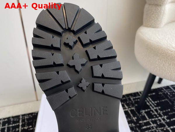 Celine Lace Up Boot with Triomphe Logo in Black Calfskin Replica