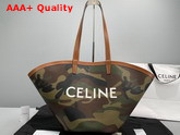 Celine Large Couffin in Canvas with Camouflage and Celine Print Khaki Replica