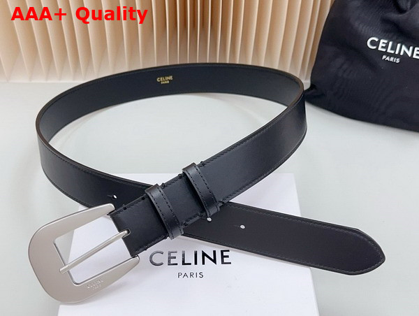 Celine Large Marco Belt in Black Vintage Calfskin Replica