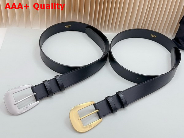 Celine Large Marco Belt in Black Vintage Calfskin Replica