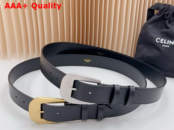 Celine Large Marco Belt in Black Vintage Calfskin Replica