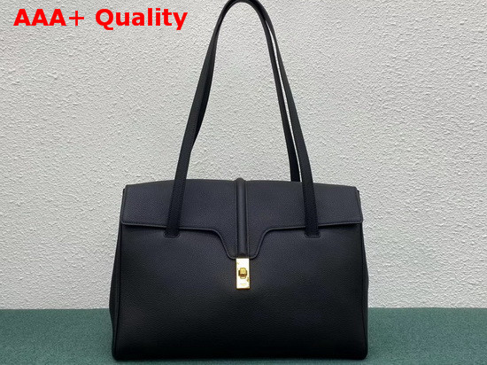 Celine Large Soft 16 Bag in Black Supple Grained Calfskin Replica