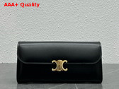 Celine Large Wallet Triomphe in Shiny Calfskin Black Replica