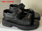 Celine Leo Scratch Sandal in Black Calfskin Replica