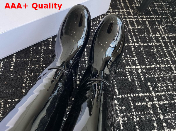 Celine Les Bottes Celine Triomphe High Boot in Black Patent Calfskin Replica