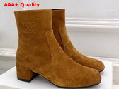 Celine Les Bottes Celine Triomphe Zipped Boot in Havana Suede Calfskin Replica
