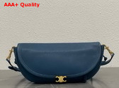 Celine Little Halfmoon Soft Triomphe in Blue Supple Shiny Lambskin Replica
