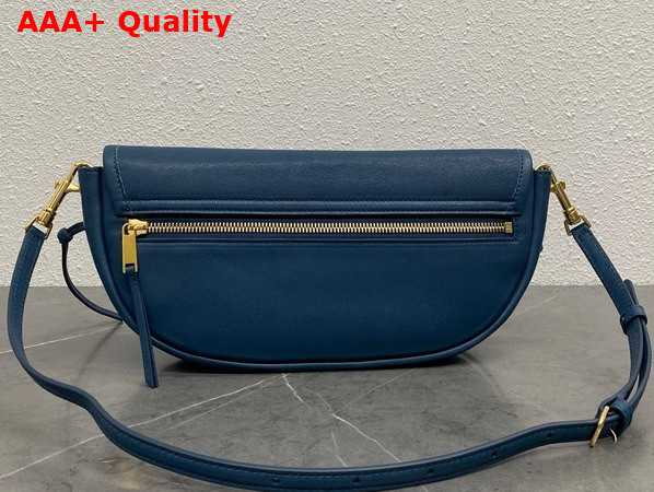 Celine Little Halfmoon Soft Triomphe in Blue Supple Shiny Lambskin Replica