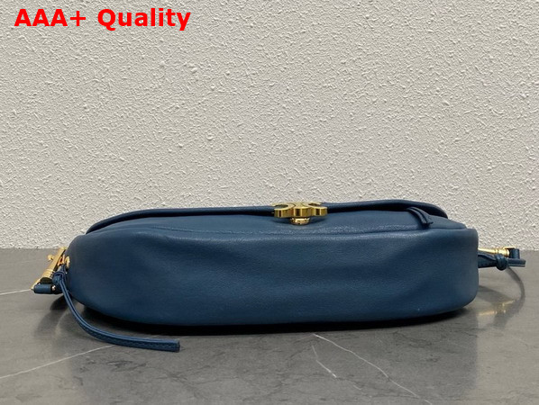 Celine Little Halfmoon Soft Triomphe in Blue Supple Shiny Lambskin Replica