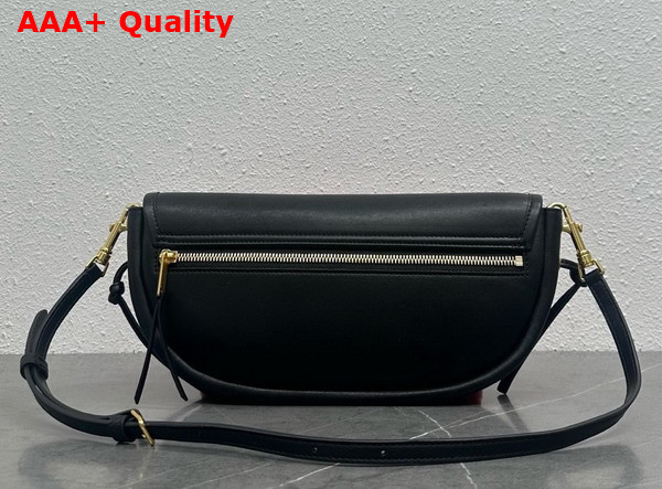 Celine Little Halfmoon Soft Triomphe in Supple Shiny Lambskin Black Replica