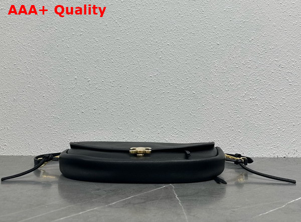 Celine Little Halfmoon Soft Triomphe in Supple Shiny Lambskin Black Replica