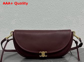 Celine Little Halfmoon Soft Triomphe in Supple Shiny Lambskin Syrah Replica