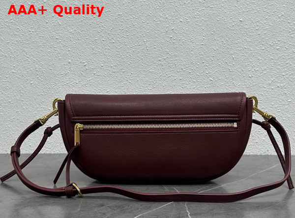 Celine Little Halfmoon Soft Triomphe in Supple Shiny Lambskin Syrah Replica