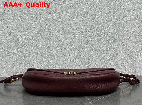 Celine Little Halfmoon Soft Triomphe in Supple Shiny Lambskin Syrah Replica