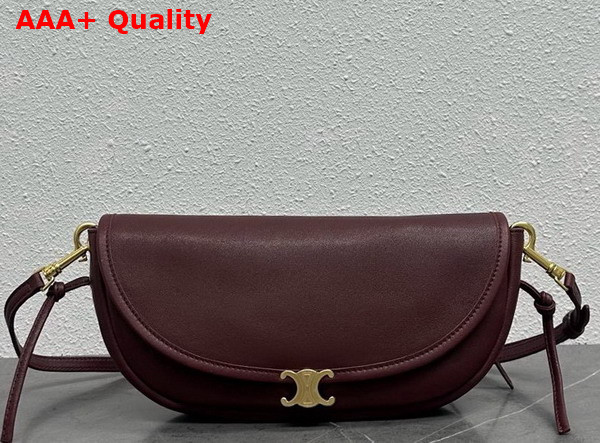 Celine Little Halfmoon Soft Triomphe in Supple Shiny Lambskin Syrah Replica