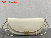 Celine Little Halfmoon Soft Triomphe in Supple Shiny Lambskin White Cotton Replica