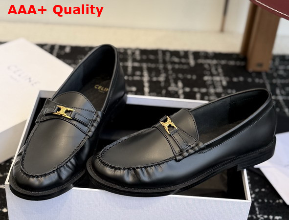 Celine Luco Loafer in Black Polished Bullskin Replica