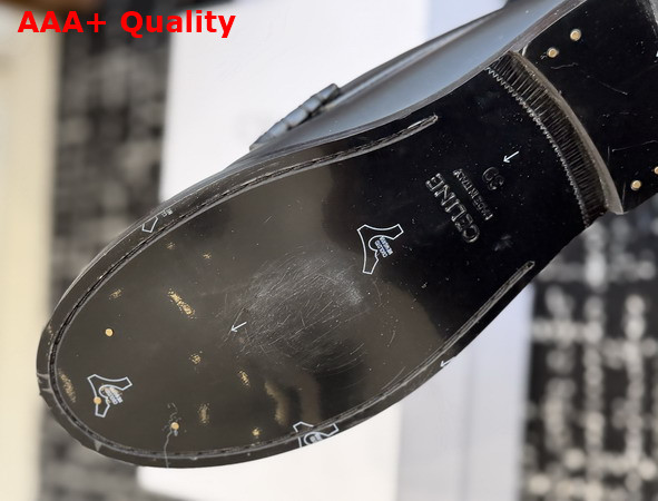 Celine Luco Loafer in Black Polished Bullskin Replica