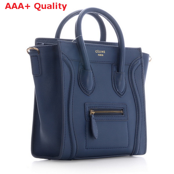Celine Luggage Nano in Navy Blue Calfskin for Sale