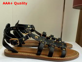 Celine Lympia Gladiator Sandal in Black Calfskin Replica
