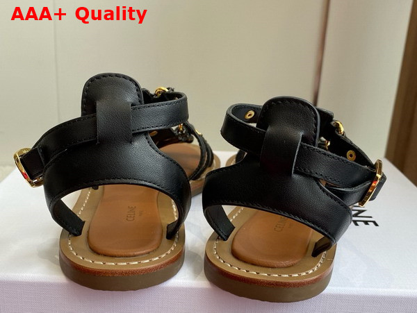 Celine Lympia Gladiator Sandal in Black Calfskin Replica