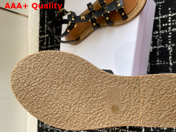 Celine Lympia Gladiator Sandal in Black Calfskin Replica