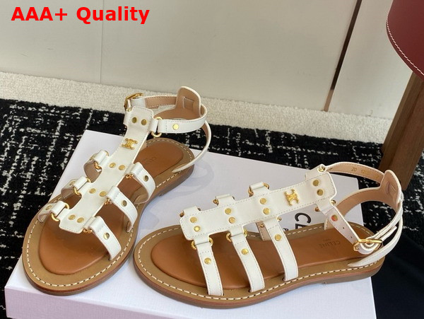 Celine Lympia Gladiator Sandal in Milk Calfskin Replica
